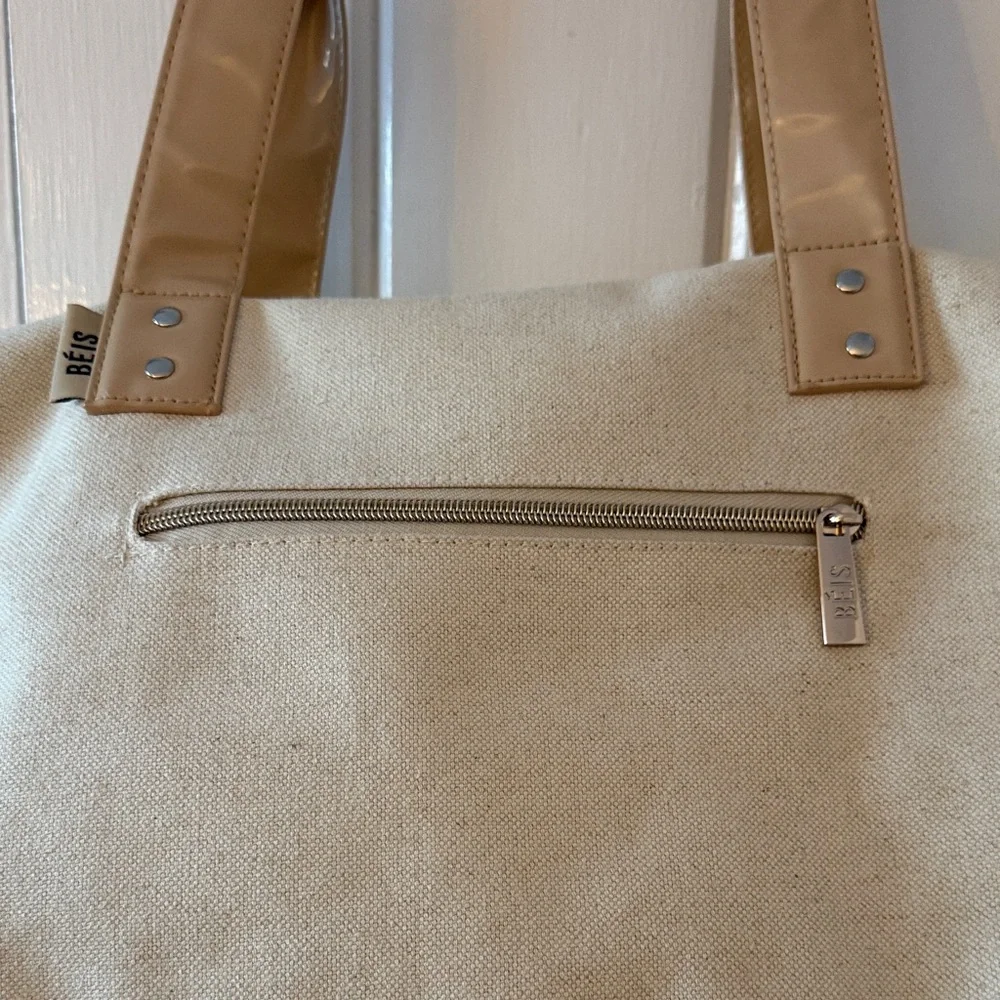 Beige Travel Tote Bag
